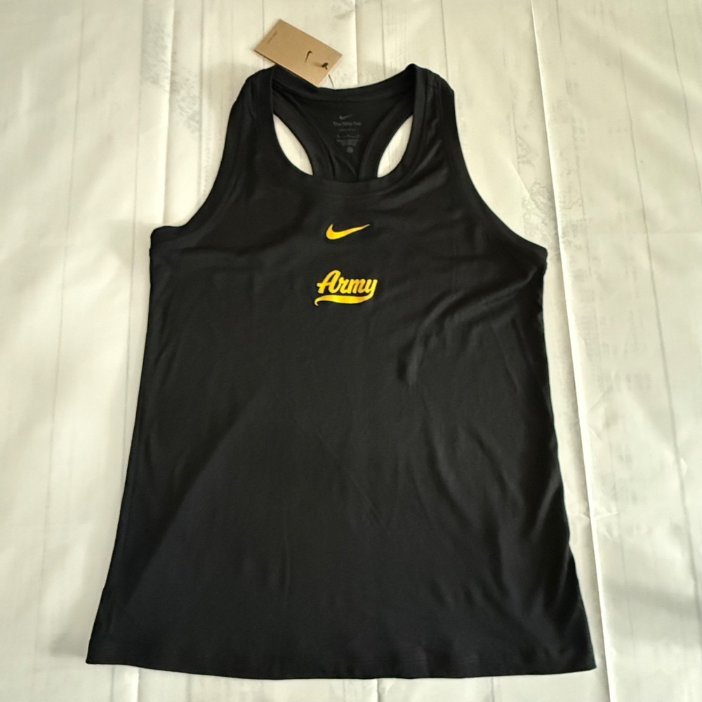 NWT NIKE Dri Fit Womens US ARMY Racerback Performance Tank Top Shirt Black MED